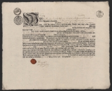 Świadectwo ukończenia praktyki wydane przez Cech Garbarzy /czerwonosk&oacute;rnik&oacute;w/ w Prudniku na nazwisko Jakub Marx