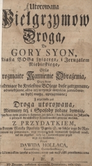 Utorowana Pielgrzymom Droga, do G&oacute;ry Syon, Miasta Boga żyjącego, i Jeruzalem Niebieskiego, gdzie rozmaite Kamienie Obrażenia....