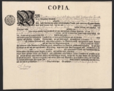 Kopia świadectwa ukończenia praktyki wydana przez Cech Garbarzy /czerwonosk&oacute;rniak&oacute;w/ w Prudniku na nazwisko Gaspar Langer