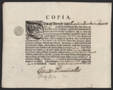 Kopia dyplomu mistrzowskiego Franciszka Antoniego Melchiora Diebitsch