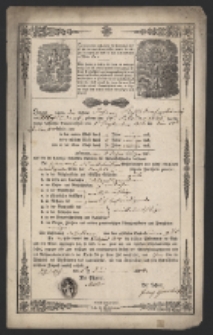 Świadectwo ukończenia katolickiej szkoły elementarnej na nazwisko Jan Rohlsdoot ur. 14.II.1830 r.