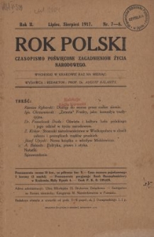 Rok Polski : czasopismo poświęcone zagadnieniom życia narodowego. R.2, nr 7-8
