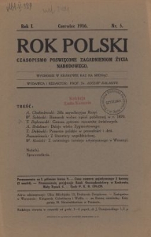 Rok Polski : czasopismo poświęcone zagadnieniom życia narodowego. R.1, nr 5