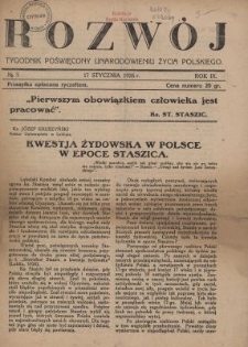 Rozw&oacute;j : tygodnik poświęcony unarodowieniu życia polskiego. R.9, nr 3