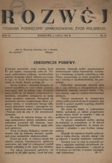 Rozwój : tygodnik poświęcony unarodowieniu życia polskiego. R.9, nr 26