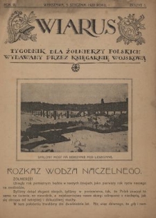 Wiarus : tygodnik dla żołnierzy polskich wydawany przez Księgarnię Wojskową. R.3, z. 1