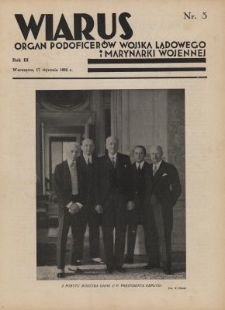 Wiarus : organ Podoficer&oacute;w Wojska Lądowego i Marynarki Wojennej. R.3, nr 3