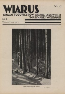 Wiarus : organ Podoficer&oacute;w Wojska Lądowego i Marynarki Wojennej. R.3, nr 6