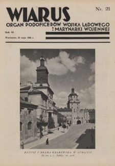 Wiarus : organ Podoficer&oacute;w Wojska Lądowego i Marynarki Wojennej. R.3, nr 21