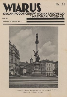 Wiarus : organ Podoficer&oacute;w Wojska Lądowego i Marynarki Wojennej. R.3, nr 25