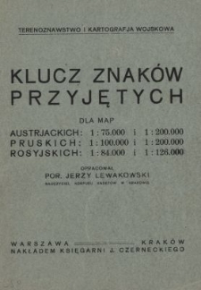 Klucz znak&oacute;w przyjętych dla map austrjackich, pruskich, rosyjskich