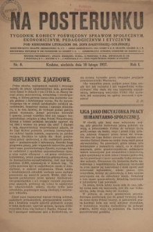 Na Posterunku : tygodnik kobiecy poświęcony sprawom społecznym, ekonomicznym, pedagogicznym i etycznym. R.1, nr 8