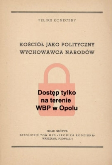 Kościół jako polityczny wychowawca narodów