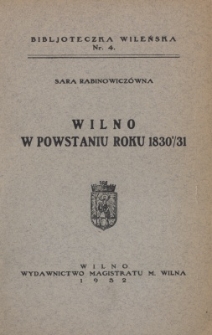 Wilno w powstaniu roku 1830/31