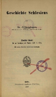 Geschichte Schlesiens. Bd.2: Bis zur Vereinigung mit Preufsen (1527-1740)