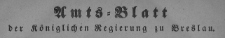 Amstblatt der K&ouml;niglichen Regierung zu Breslau 1863. St&uuml;ck 30