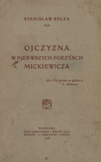 Ojczyzna w pierwszych poezyach Mickiewicza