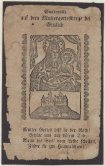 Gnadenbild auf dem Muttergottesberge bei Grulich