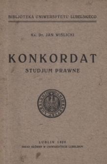 Konkordat : studjum prawne