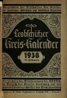 Leobsch&uuml;tzer Kreis-Kalender 1938