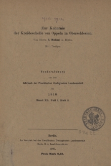 Zur Kenntnis der Kreidescholle von Oppeln in Oberschlesien