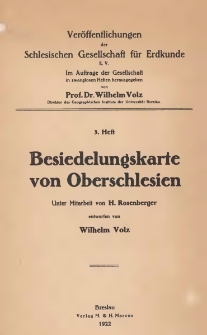 Besiedelungskarte von Oberschlesien