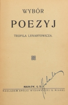 Wyb&oacute;r poezyj Teofila Lenartowicza