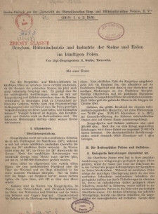 Bergbau, Hüttenindustrie und Indrustrie der Steine und Erden im künftigen Polen
