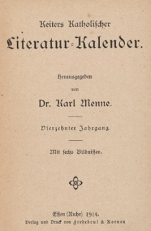 Keiters Katholischer Literatur=Kalender. 14 Jg.