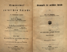 Elementarwerk der polnischen Sprache. Tl. 1. Grammatik der polnischen Sprache