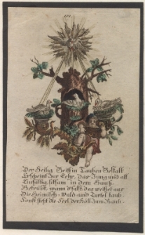 Der Heilig Geist in Tauben Gestalt Erscheint zur Lehr, das Jung und ast Einf&auml;ltig, sits am in dem Hau&szlig;, Getr&uuml;bt, wann d&rsquo;falst, das wei&szlig; et aus, Die Heimisch Wald und Turteltaub. Sonst steht die Seel der H&ouml;ll zum Raub.