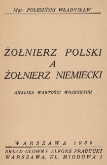 Żołnierz polski a żołnierz niemiecki : analiza wartości wojennych