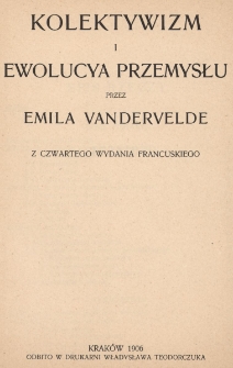 Kolektywizm i ewolucya przemysłu