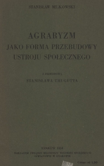 Agraryzm jako forma przebudowy ustroju społecznego