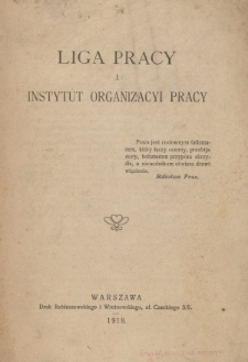Liga Pracy i Instytut Organizacyi Pracy