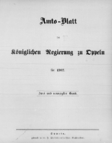Amtsblatt der Königlichen Regierung zu Oppeln 1907, Stück 1