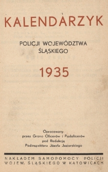 Kalendarzyk Policji Wojew&oacute;dztwa Śląskiego 1935