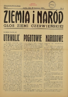 Ziemia i Nar&oacute;d : głos ziemi czerwieńskiej R.1, nr 9