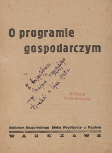 O programie gospodarczym
