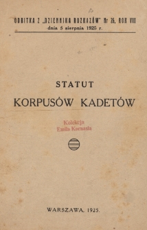 Statut Korpus&oacute;w Kadet&oacute;w