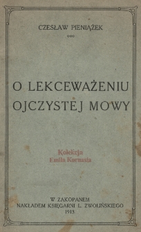 O lekceważeniu ojczystej mowy