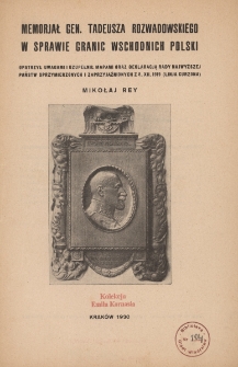 Memorjał gen. Tadeusza Rozwadowskiego w sprawie granic wschodnich Polski