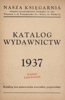 Katalog wydawnictw 1937
