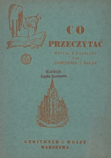 Co przeczytać : wyciąg z katalogu firmy Gebethner i Wolff