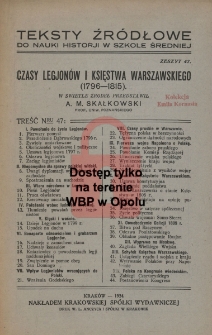 Czasy legjonów i Księstwa Warszawskiego (1796-1815)