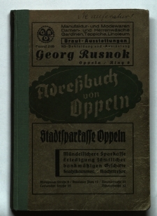 Adressbuch der Stadt Oppeln : Ausgabe 1937