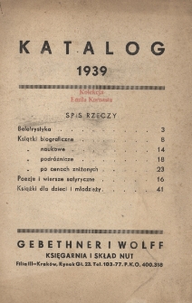 Katalog 1939 : Gebethner i Wolff, Ksiegarnia i Skład Nut