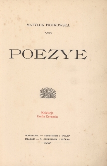 Poezye / Matylda Piotrowska