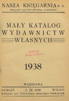 Mały katalog wydawnictw własnych 1938