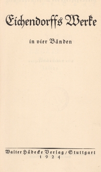 Eichendorffs Werke in vier Bänden. Bd. 1, Gedichte. Julian